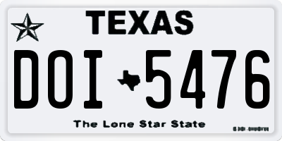 TX license plate DOI5476