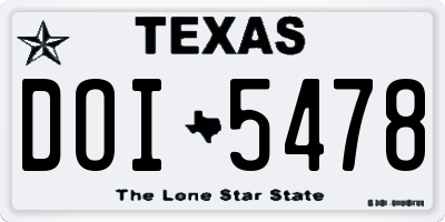 TX license plate DOI5478