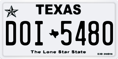 TX license plate DOI5480