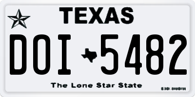 TX license plate DOI5482