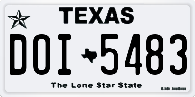 TX license plate DOI5483