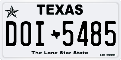 TX license plate DOI5485