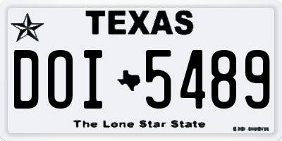 TX license plate DOI5489