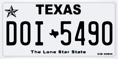 TX license plate DOI5490