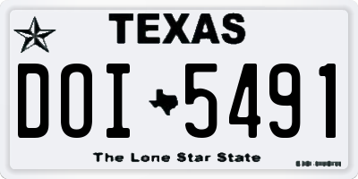 TX license plate DOI5491