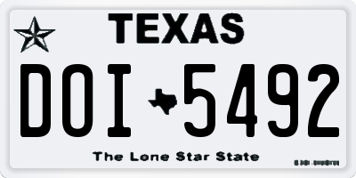 TX license plate DOI5492