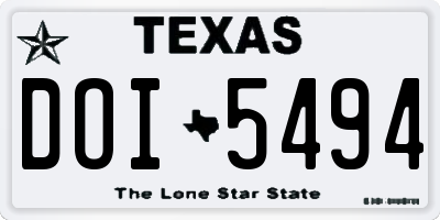 TX license plate DOI5494