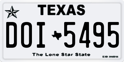 TX license plate DOI5495
