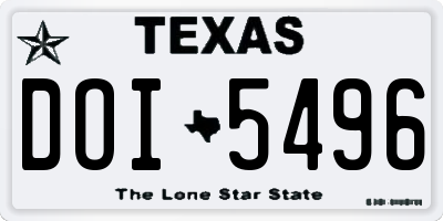 TX license plate DOI5496