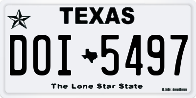 TX license plate DOI5497