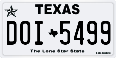 TX license plate DOI5499