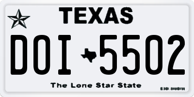 TX license plate DOI5502