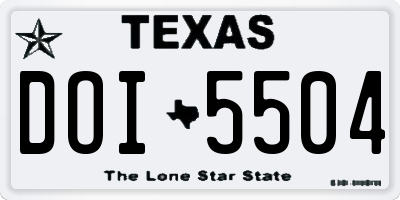 TX license plate DOI5504