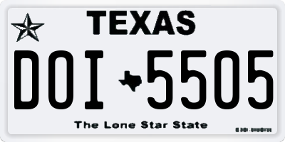 TX license plate DOI5505