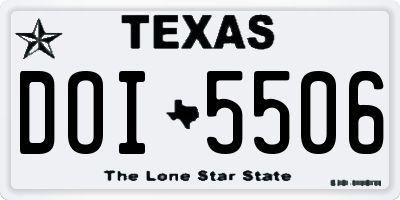 TX license plate DOI5506