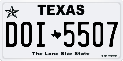 TX license plate DOI5507