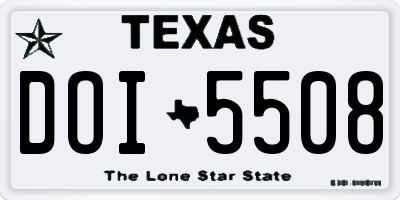 TX license plate DOI5508