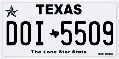 TX license plate DOI5509