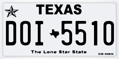 TX license plate DOI5510