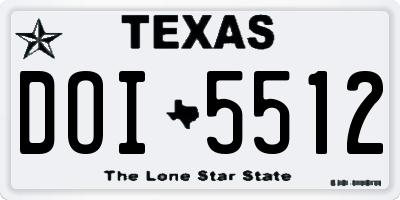 TX license plate DOI5512