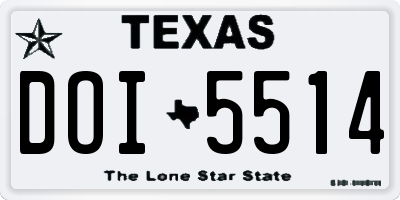 TX license plate DOI5514