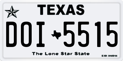 TX license plate DOI5515