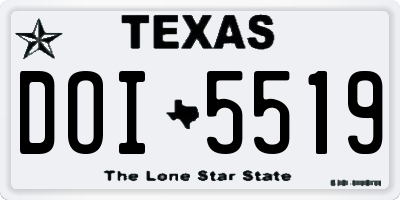 TX license plate DOI5519