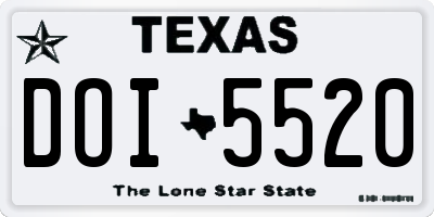 TX license plate DOI5520