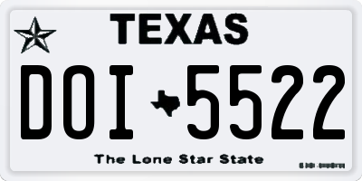 TX license plate DOI5522