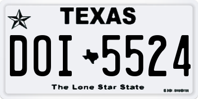 TX license plate DOI5524