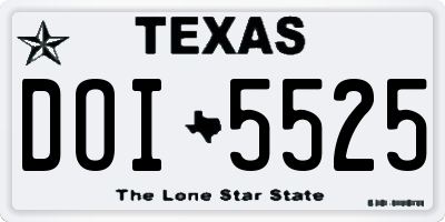 TX license plate DOI5525
