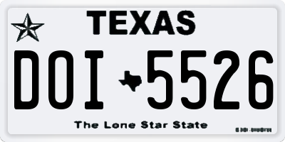 TX license plate DOI5526