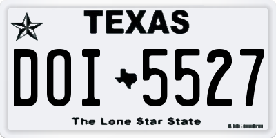 TX license plate DOI5527