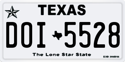 TX license plate DOI5528