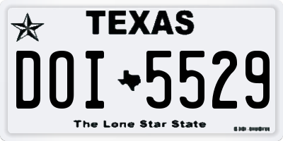 TX license plate DOI5529