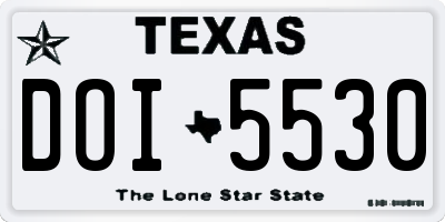 TX license plate DOI5530