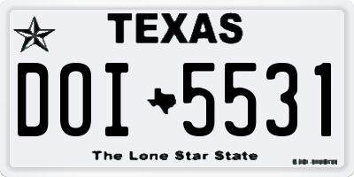 TX license plate DOI5531
