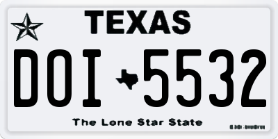 TX license plate DOI5532