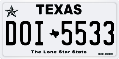 TX license plate DOI5533