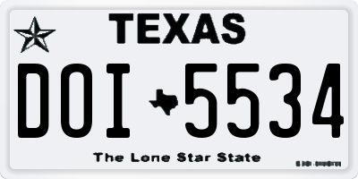 TX license plate DOI5534