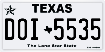 TX license plate DOI5535