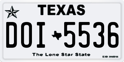 TX license plate DOI5536