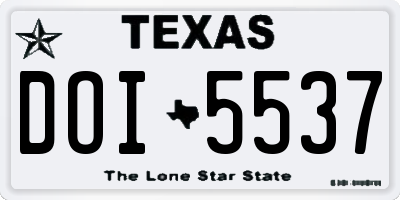 TX license plate DOI5537