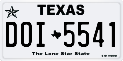 TX license plate DOI5541