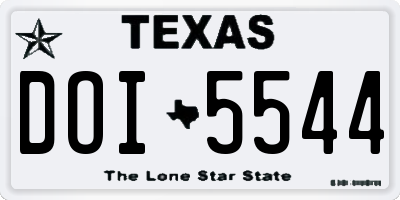 TX license plate DOI5544