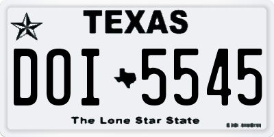 TX license plate DOI5545