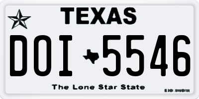 TX license plate DOI5546