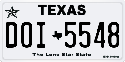 TX license plate DOI5548