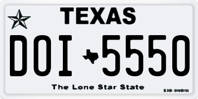 TX license plate DOI5550