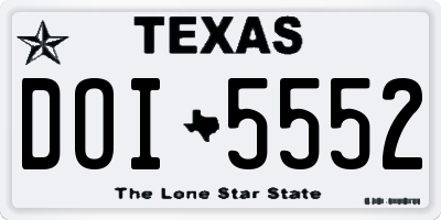 TX license plate DOI5552